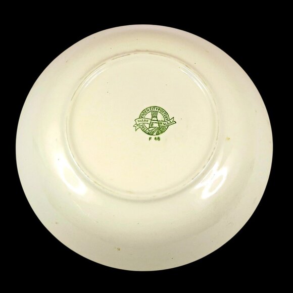 Paden City Gold Lynn Bread & Butter Plates (3) & Soup Bowl (1) 1940s Dishes - Picture 5 of 5